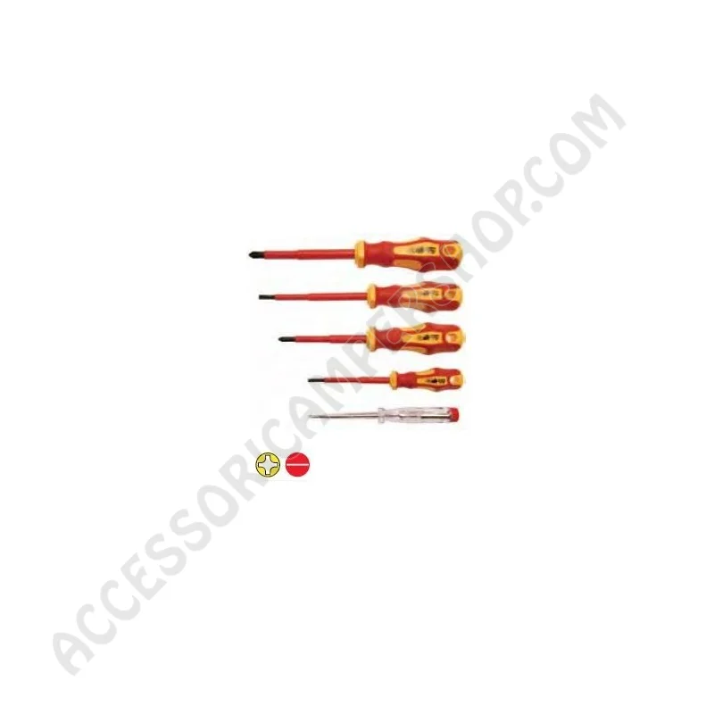 Set 5 Cacciaviti Isolati VDE per Sicurezza Elettrica | Accessoricampershop.com