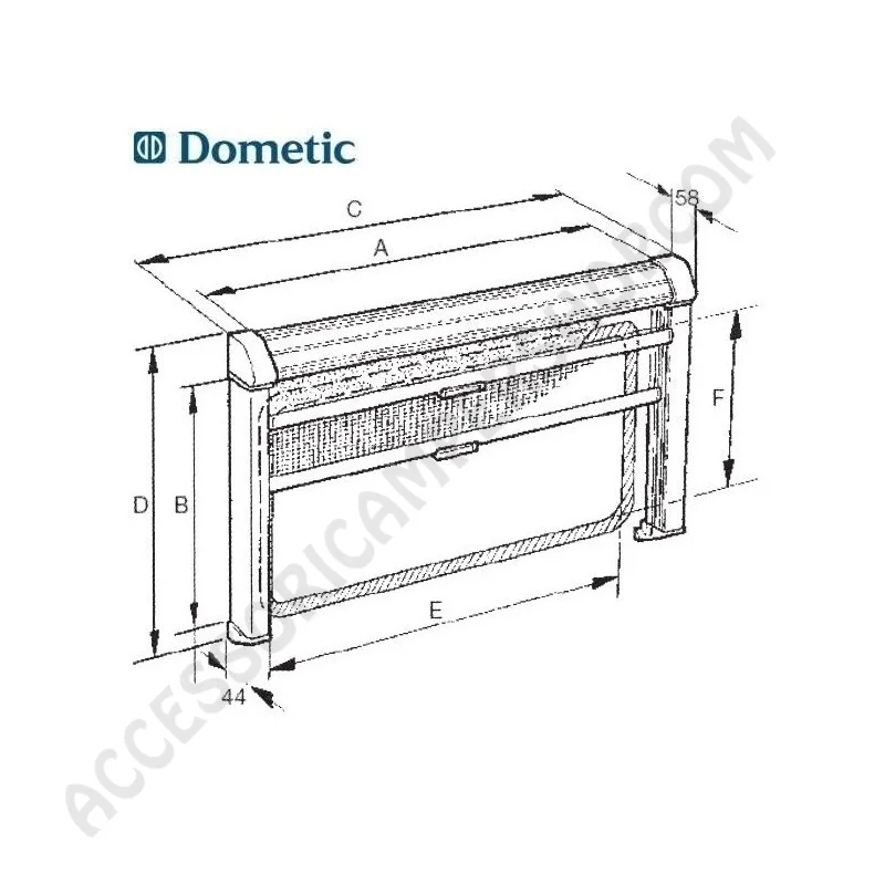Oscurante Zanzariera Dometic Rastrollo 3000 Grigio | Accessoricampershop.com