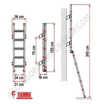Scala Estern Deluxe 5D Fiamma per Portapacchi | Accessoricampershop.com