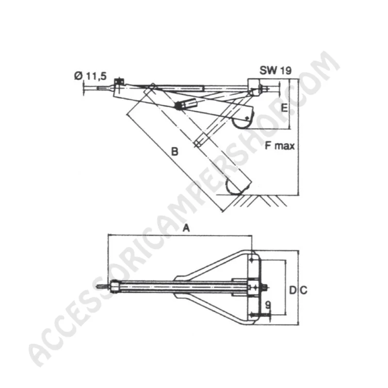 Piedino d'appoggio standard AL-KO per camper | Accessoricampershop.com