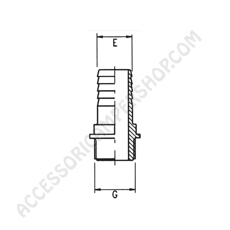 Portagomma Diritto Filettato per Accessori Camper | Accessoricampershop.com