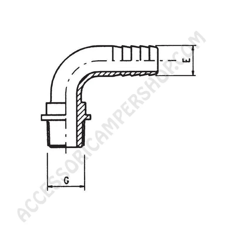 Portagomma Curvo Filettato per Accessori Camper | Accessoricampershop.com