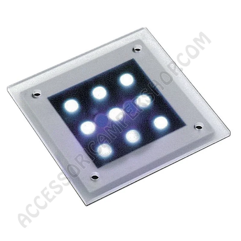 Plafoniera Spot LED Fisso in Policabornato Silver | Accessoricampershop.com