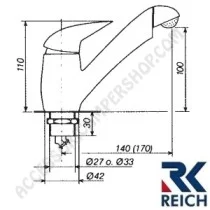 Miscelatore Cromato Reich Pelikan per Lavello | Accessoricampershop.com