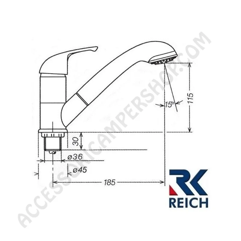 Miscelatore Cromato Reich Kama con Doccetta Estraibile | Accessoricampershop.com