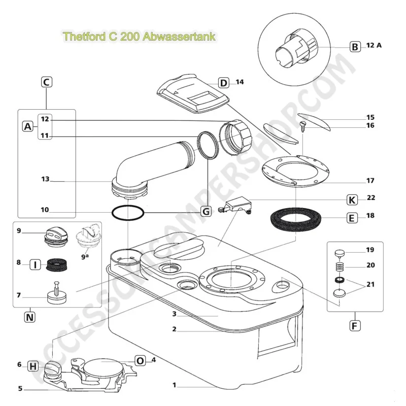Guarnizioni di ricambio per cassetta Thetford | Accessoricampershop.com