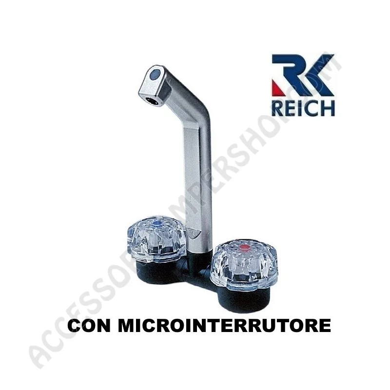 Rubinetto doppio foro con canna abbattibile | Accessoricampershop.com
