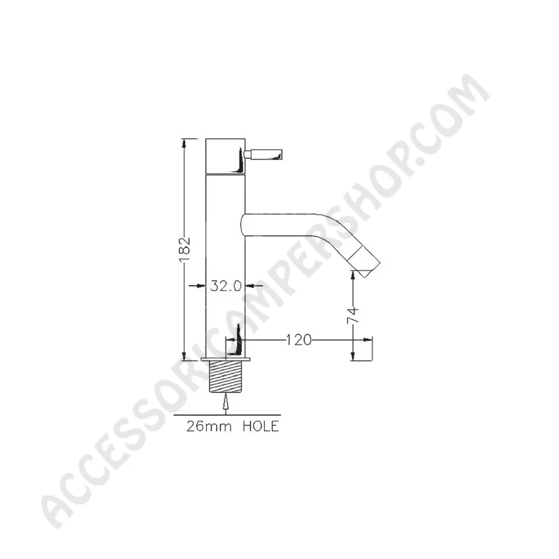 Miscelatore Cromato F50 Minimal per Camper | Accessoricampershop.com