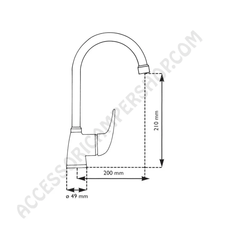 Miscelatore Monocomando 90° Cromato per Camper | Accessoricampershop.com