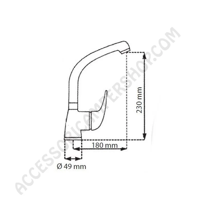 Miscelatore Monocomando 90° Canna Conica Cromato | Accessoricampershop.com