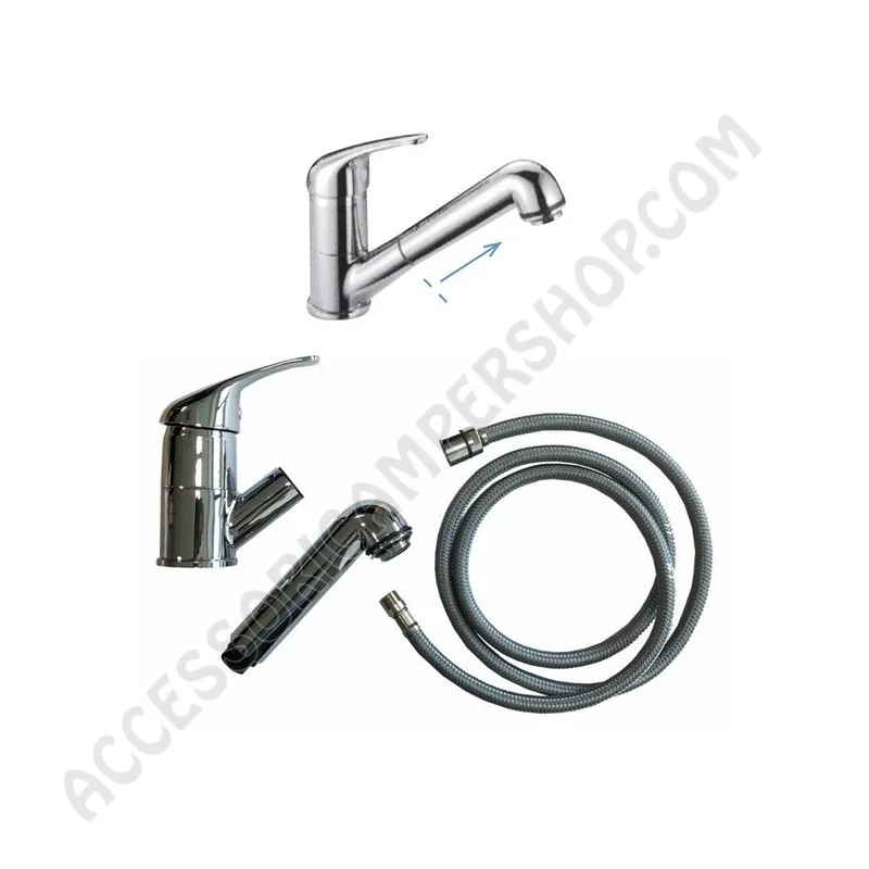 Miscelatore monocomando con doccia estraibile cromato | Accessoricampershop.com