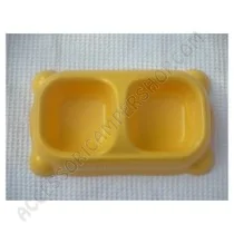 Ciotola doppia per animali gialla | Accessoricampershop.com