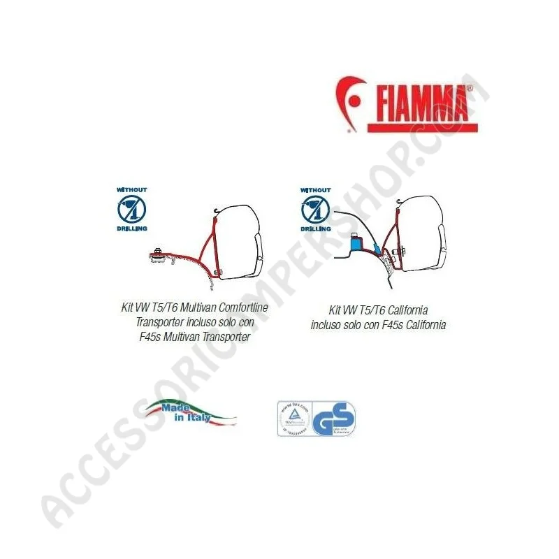 Tendalino Veranda Fiamma F45S per VW T5/T6 | Accessoricampershop.com