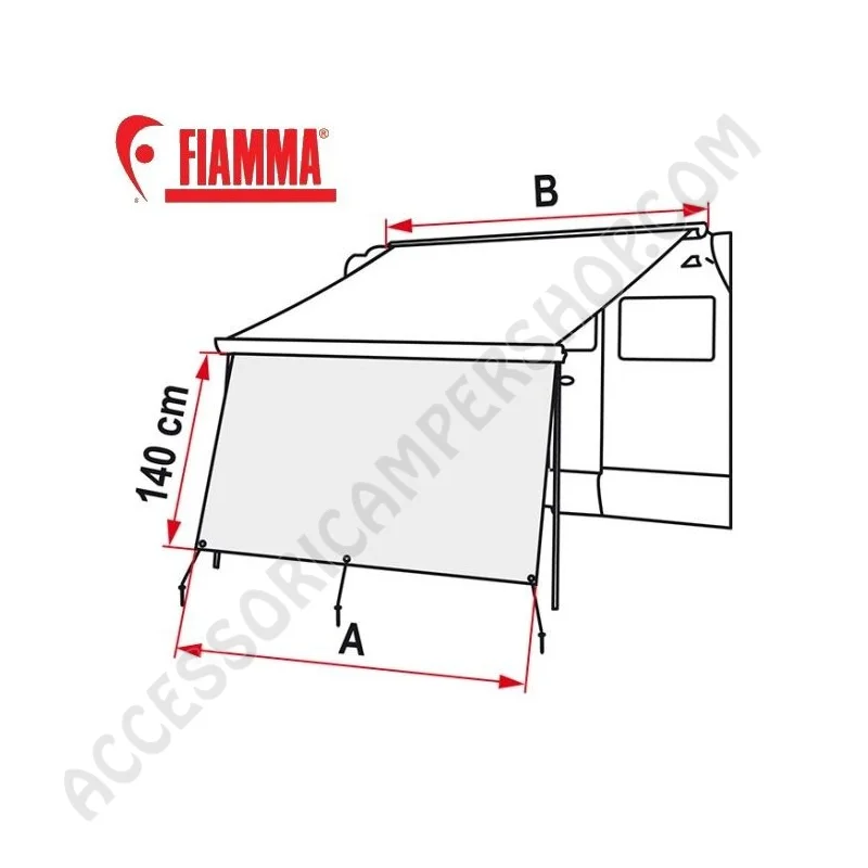 Parete Frontale Blocker Fiamma per Tendalini | Accessoricampershop.com