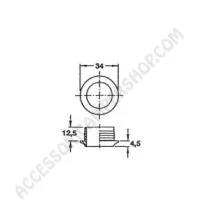 Rosetta per Serratura Push-Lock 16 mm | Accessoricampershop.com