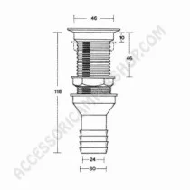 Piletta scarico doccia dritta per camper | Accessoricampershop.com
