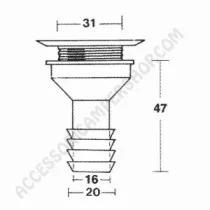 Piletta scarico diritta Ø 20 mm per camper | Accessoricampershop.com