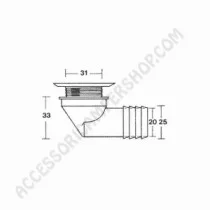Piletta scarico curva Ø 25 mm per camper | Accessoricampershop.com