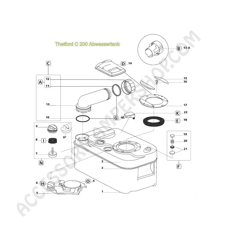 Valvola Ricambio Thetford C2-C3-C4-C200 | Accessoricampershop.com