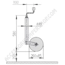 Ruotino d'appoggio Al-Ko H580 per caravan | Accessoricampershop.com