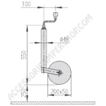 Ruotino d’appoggio Al-Ko H550 per caravan | Accessoricampershop.com