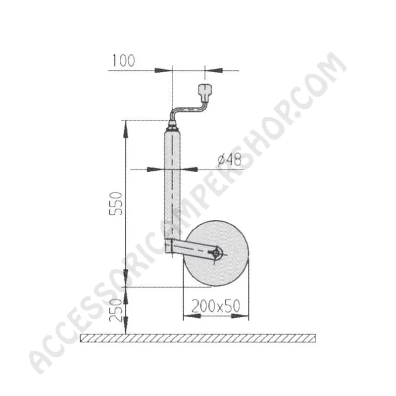 Ruotino d’appoggio Al-Ko H550 per caravan | Accessoricampershop.com