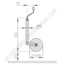 Ruotino d’appoggio Al-Ko H560 per caravan | Accessoricampershop.com