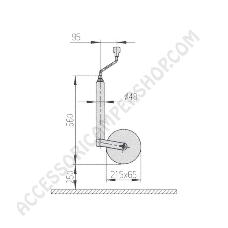 Ruotino d’appoggio Al-Ko H560 per caravan | Accessoricampershop.com