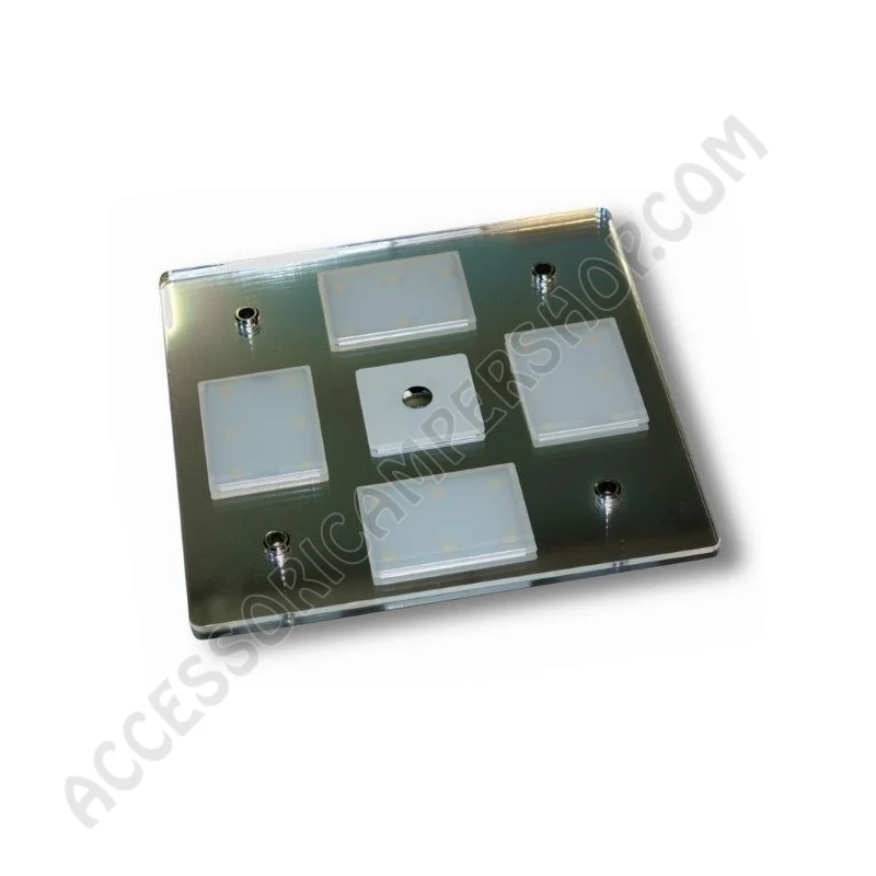 Plafoniera LED Touch Switch Quadrata per Camper | Accessoricampershop.com