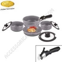 Set Pentole Alluminio Antiaderente 8 Pezzi da Campeggio | Accessoricampershop.com