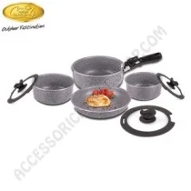 Set Pentole Alluminio Antiaderente 8 Pezzi da Campeggio | Accessoricampershop.com