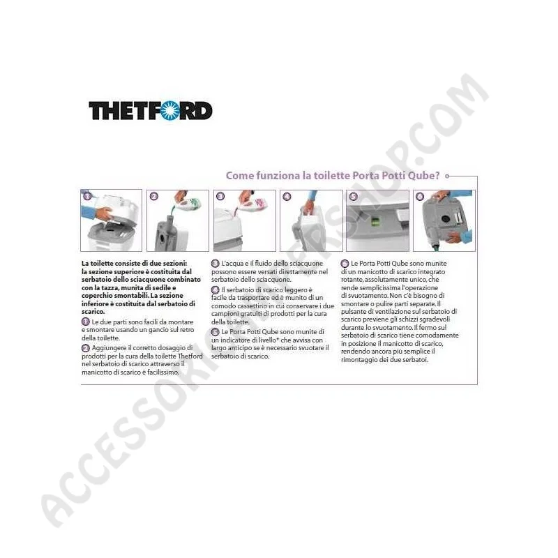 Kit Fissaggio Toilette Portatile Porta Potti Qube 335 | Accessoricampershop.com
