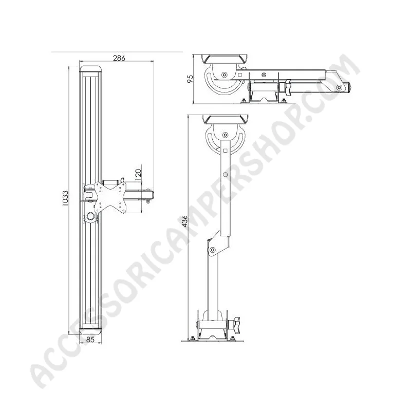 Supporto LCD a Braccio Regolabile per Camper | Accessoricampershop.com