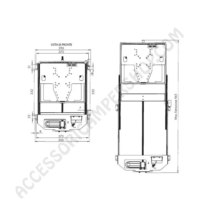 Supporto LCD elettrico per camper | Accessoricampershop.com