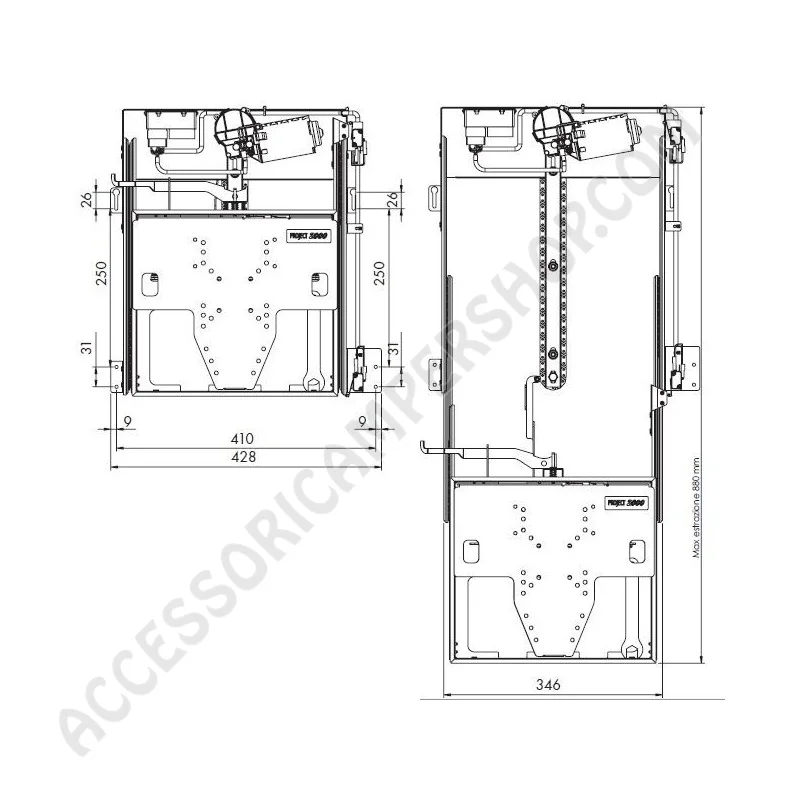 Supporto LCD Elettrico per Camper | Accessoricampershop.com