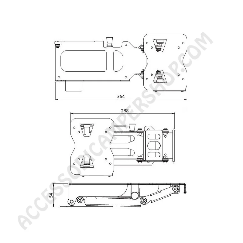 Supporto TV LCD Destro a Pantografo per Camper | Accessoricampershop.com