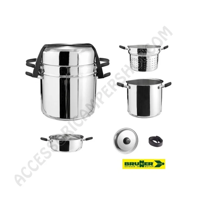 Popote in acciaio inox con fondo termico 4+1 | Accessoricampershop.com