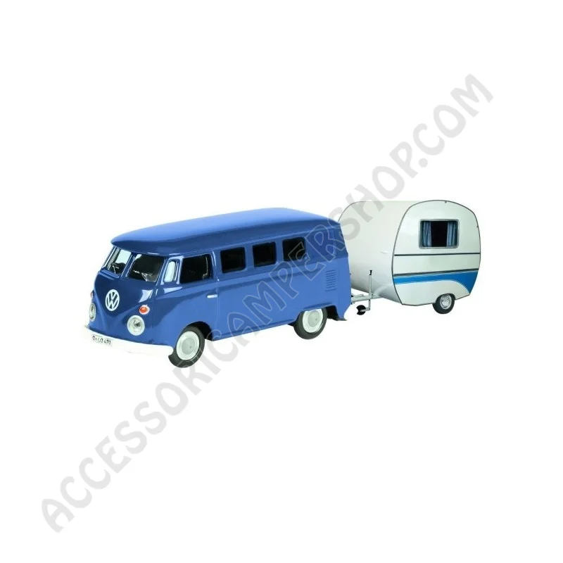 Modellino camper VWT1 con caravan Knaus in scala 1:87 | Accessoricampershop.com