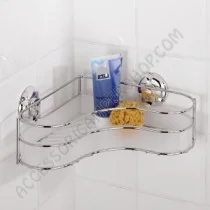 Mensola angolare per bagno doccia in plastica cromata | Accessoricampershop.com