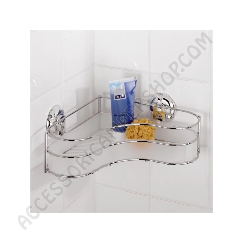 Mensola angolare per bagno doccia in plastica cromata | Accessoricampershop.com
