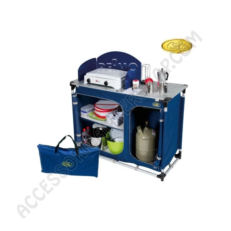 Mobile Cucina XL Forest Camp4 Blu con Lavello | Accessoricampershop.com