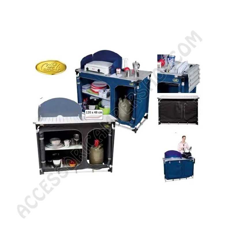 Mobile Cucina XL Forest Camp4 Blu con Lavello | Accessoricampershop.com