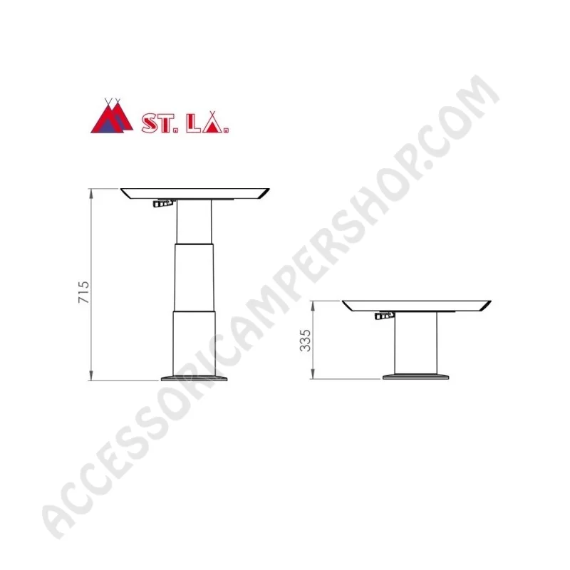 Gamba Tavolo Telescopica COSMO 2 LIPPERT | Accessoricampershop.com