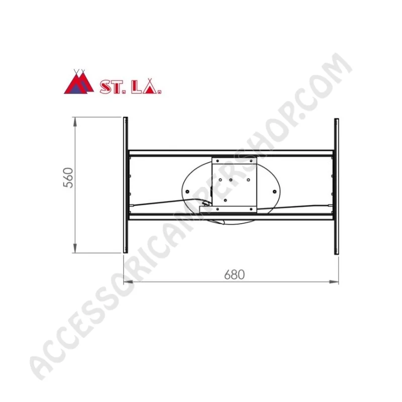 Gamba Tavolo Telescopica Galaxy Lippert | Accessoricampershop.com