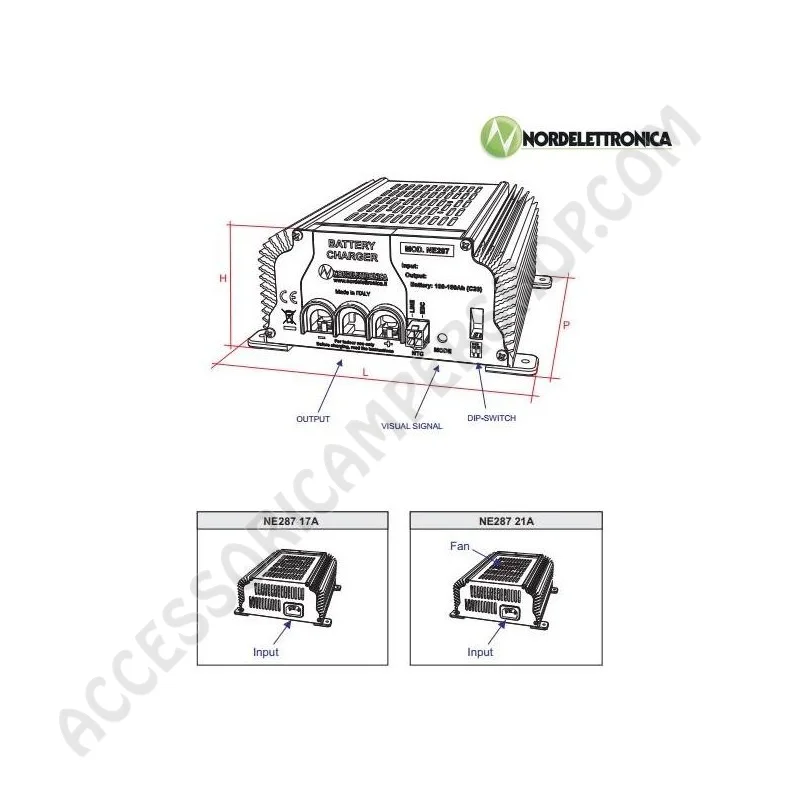 Caricabatterie NordElettronica NE287 17 A per camper | Accessoricampershop.com