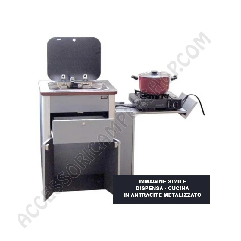 Cucina Hochglanz Argento per Van VW T5/T6 | Accessoricampershop.com
