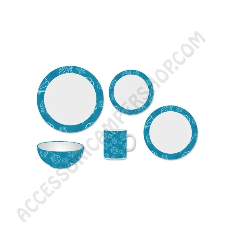 Set Stoviglie 16 Pezzi Melamina Capri da Campeggio | Accessoricampershop.com
