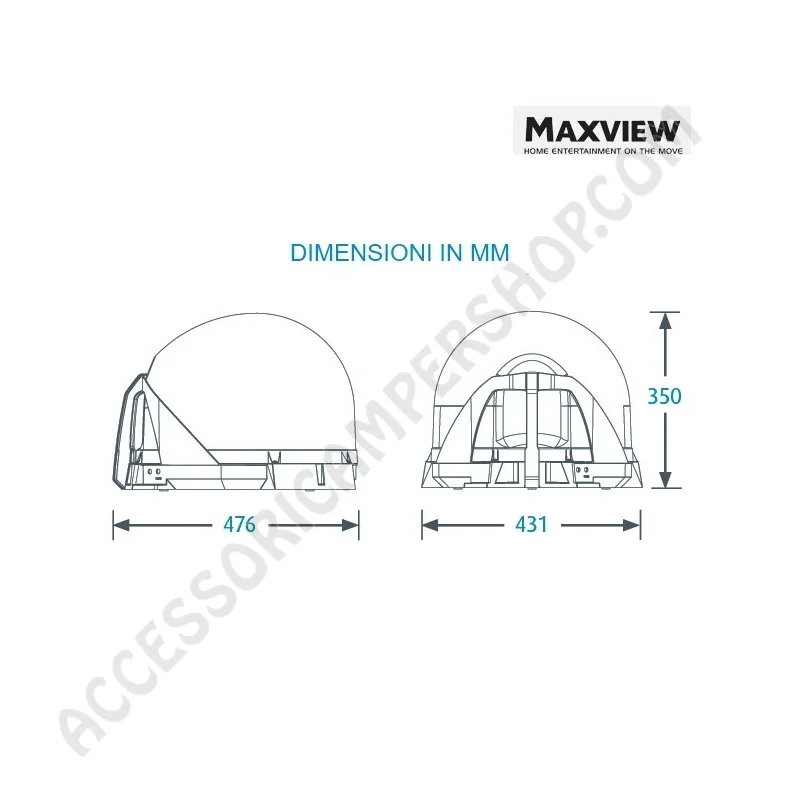 Antenna Satellitare Portatile VUQUBE-2 12V | Accessoricampershop.com