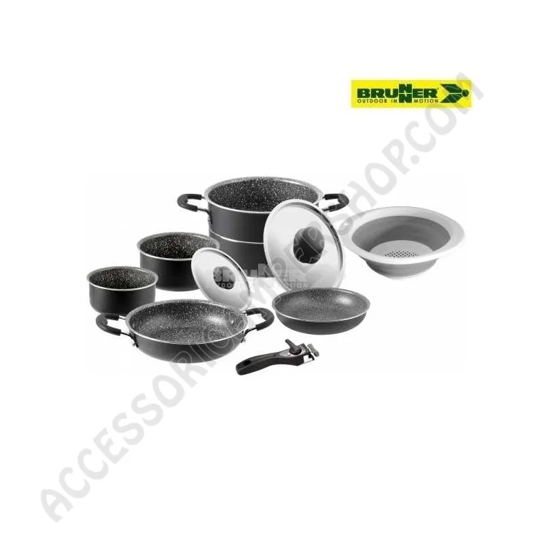 Set Popote in Alluminio Antiaderente 9+1 | Accessoricampershop.com