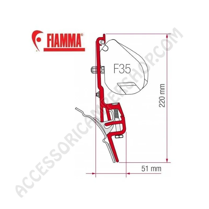 KIT BRANDRUP VW T4 Adattatori Tendalino Fiamma F35 | Accessoricampershop.com
